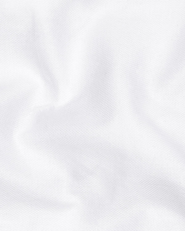 Bright White Dobby Textured Premium Cotton Shirt