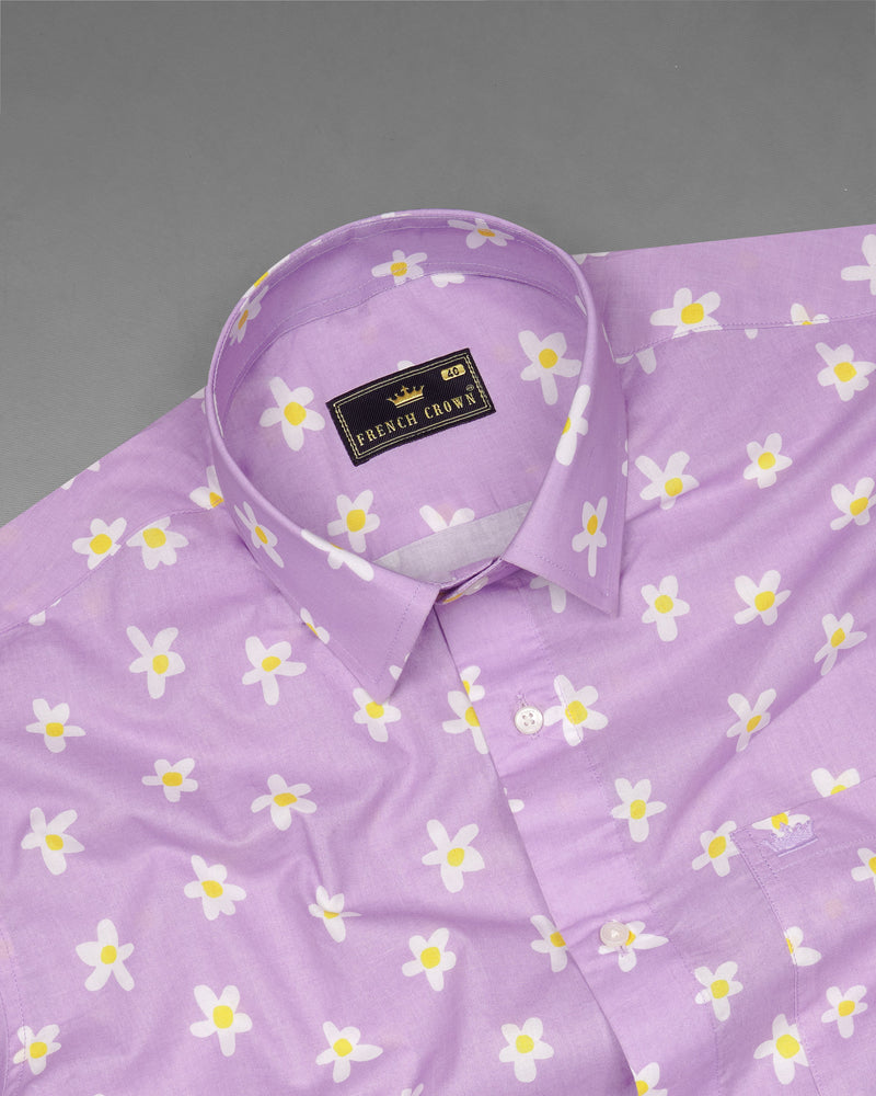 Lilac Lavender with Multi Colored Floral Printed Premium Cotton Shirt 7819-38,7819-38,7819-39,7819-39,7819-40,7819-40,7819-42,7819-42,7819-44,7819-44,7819-46,7819-46,7819-48,7819-48,7819-50,7819-50,7819-52,7819-52