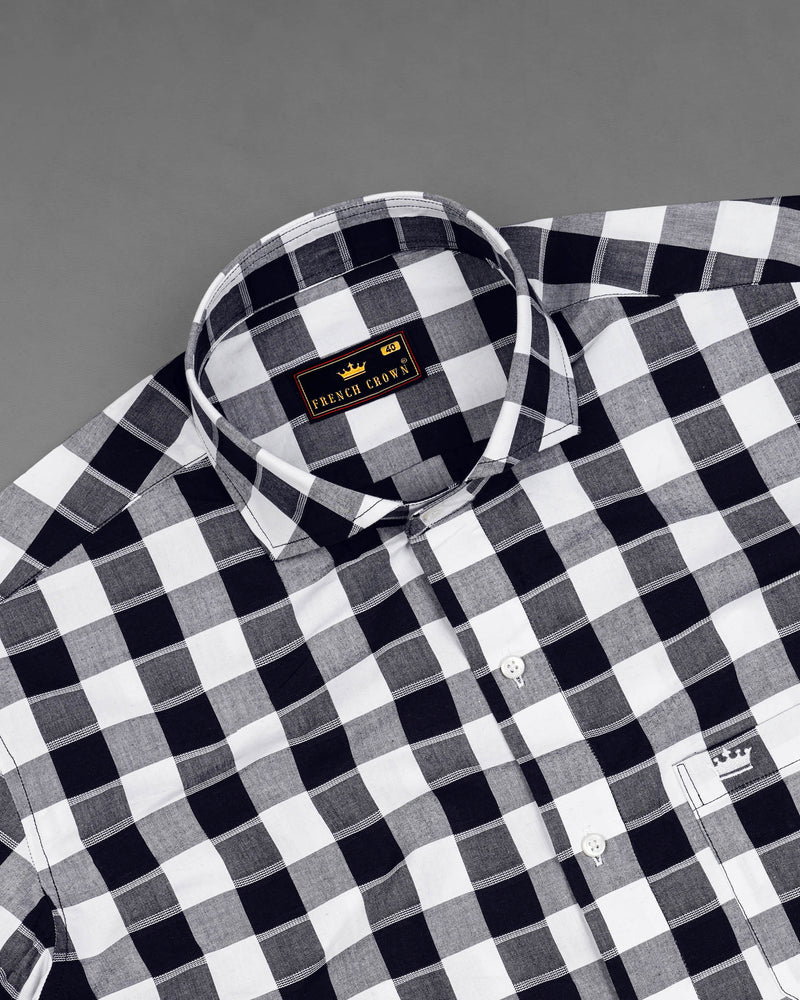 Bright White and Navy Checked Dobby Premium Giza Cotton Shirt 7822-CA-38,7822-CA-38,7822-CA-39,7822-CA-39,7822-CA-40,7822-CA-40,7822-CA-42,7822-CA-42,7822-CA-44,7822-CA-44,7822-CA-46,7822-CA-46,7822-CA-48,7822-CA-48,7822-CA-50,7822-CA-50,7822-CA-52,7822-CA-52