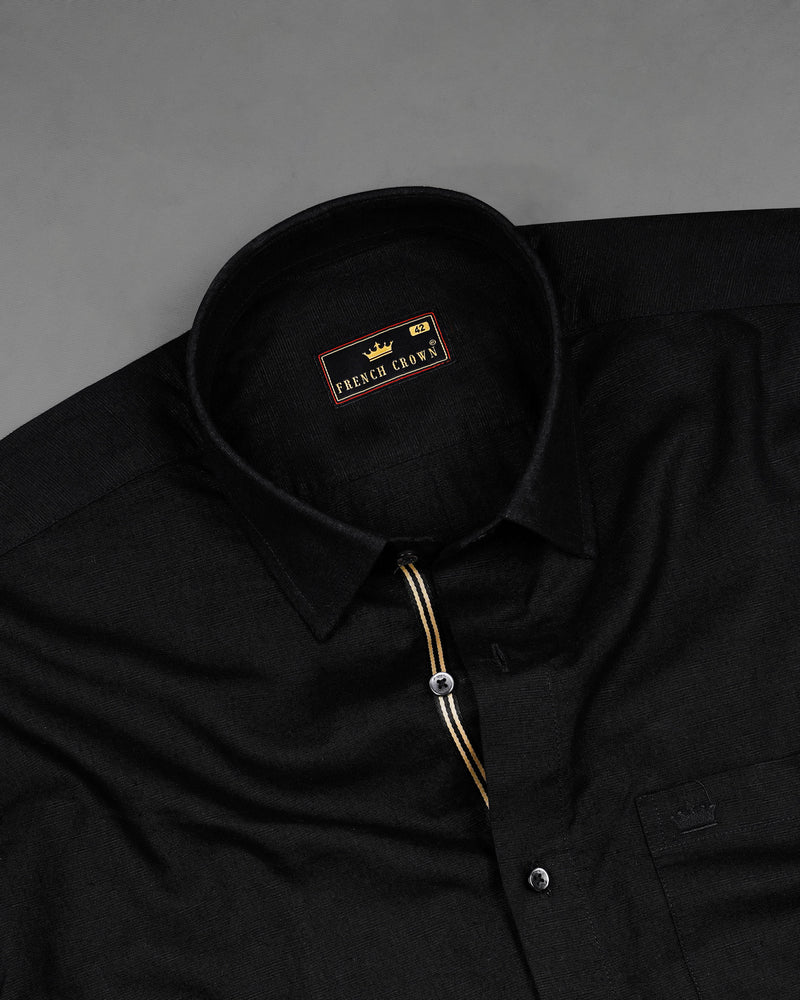 Jet Black Luxurious Linen Shirt 7830-P-BLK-38,7830-P-BLK-38,7830-P-BLK-39,7830-P-BLK-39,7830-P-BLK-40,7830-P-BLK-40,7830-P-BLK-42,7830-P-BLK-42,7830-P-BLK-44,7830-P-BLK-44,7830-P-BLK-46,7830-P-BLK-46,7830-P-BLK-48,7830-P-BLK-48,7830-P-BLK-50,7830-P-BLK-50,7830-P-BLK-52,7830-P-BLK-52