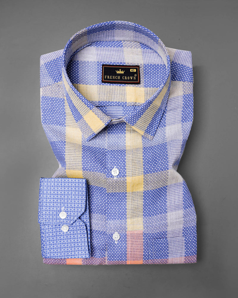 Scampi Blue Plaid Dobby Textured Premium Giza Cotton Designer Shirt 7848-P117-38,7848-P117-38,7848-P117-39,7848-P117-39,7848-P117-40,7848-P117-40,7848-P117-42,7848-P117-42,7848-P117-44,7848-P117-44,7848-P117-46,7848-P117-46,7848-P117-48,7848-P117-48,7848-P117-50,7848-P117-50,7848-P117-52,7848-P117-52