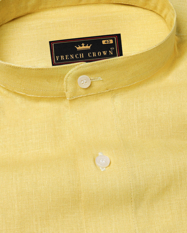 Grandis Yellow Luxurious Linen Shirt