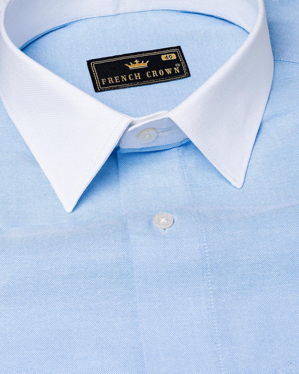 Spindle Blue With White Collar And Cuff Royal Oxford Shirt