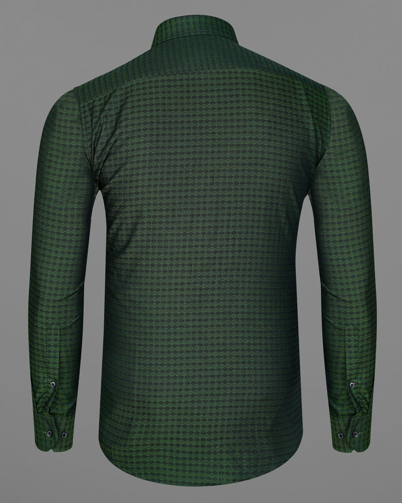 Axolotl Green and Jade Black Dobby Textured Premium Giza Cotton Shirt