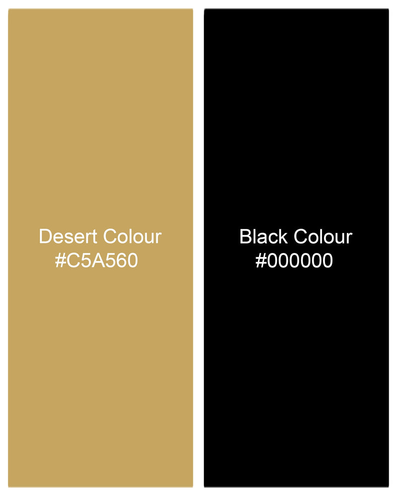 Desert Brown and Jade Black Luxurious Linen Designer Shirt