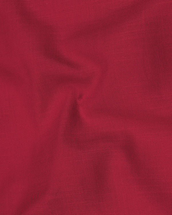 Stiletto Red Luxurious Linen Kurta Shirt