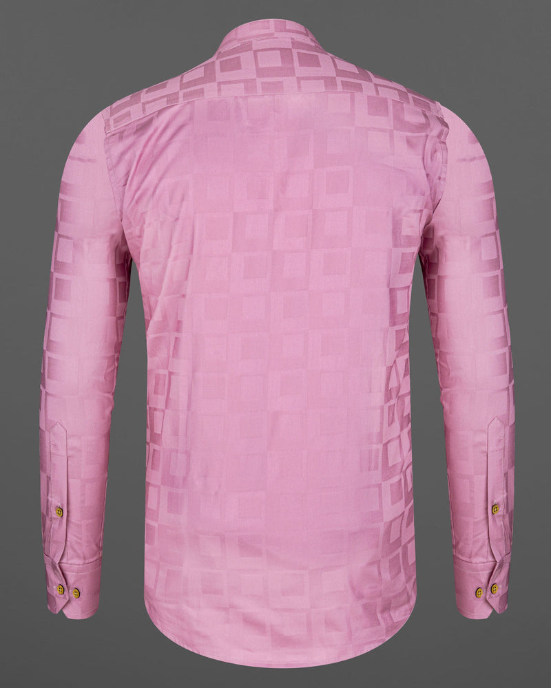 Light Orchid Pink 3D Dobby Textured Premium Giza Cotton Kurta Shirt