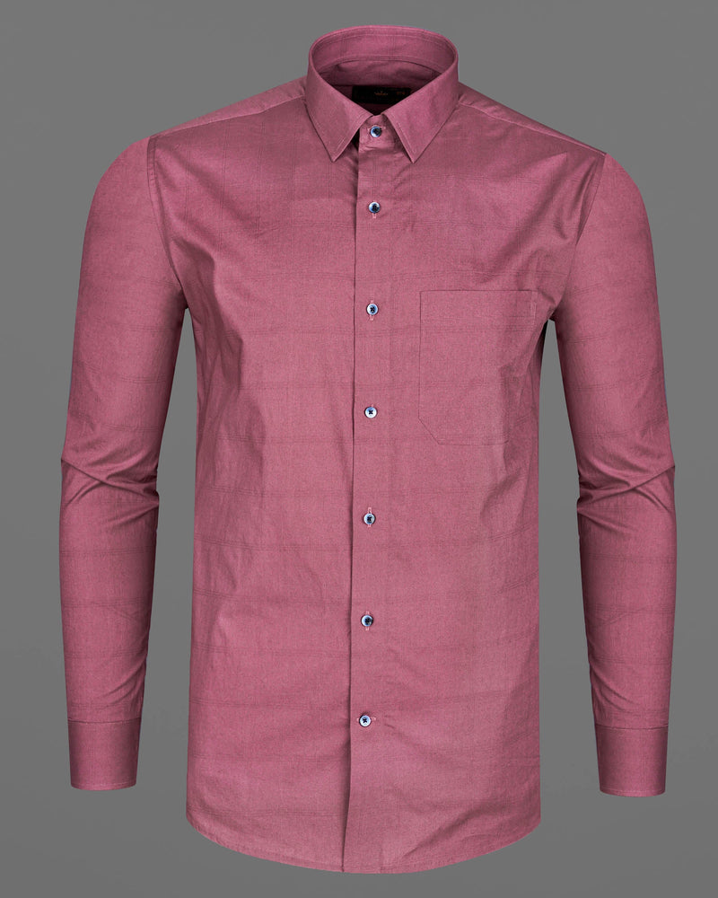 Tapestry Pink Subtle Striped Dobby Textured Premium Giza Cotton Shirt