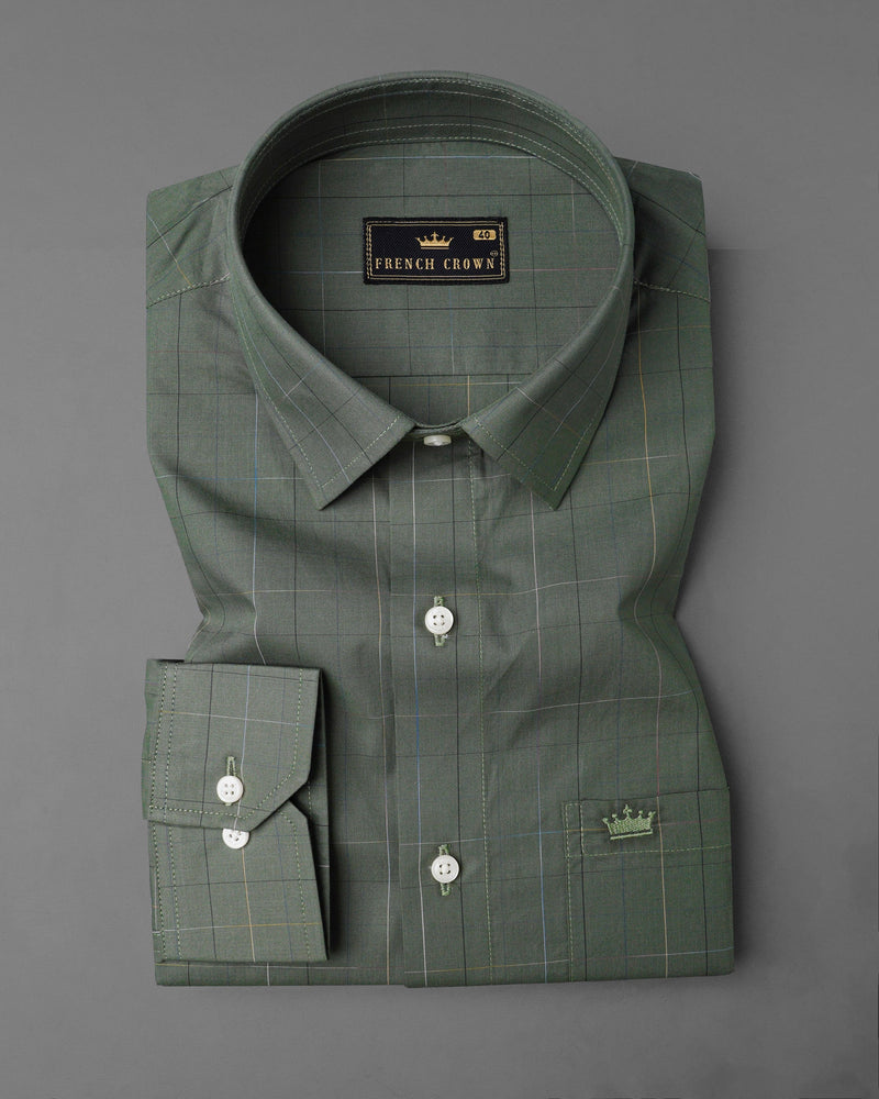 Corduroy Green Plaid Premium Cotton Shirt