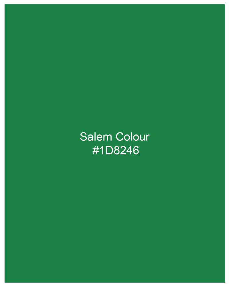 Salem Green Luxurious Linen Mandarin Collar Shirt