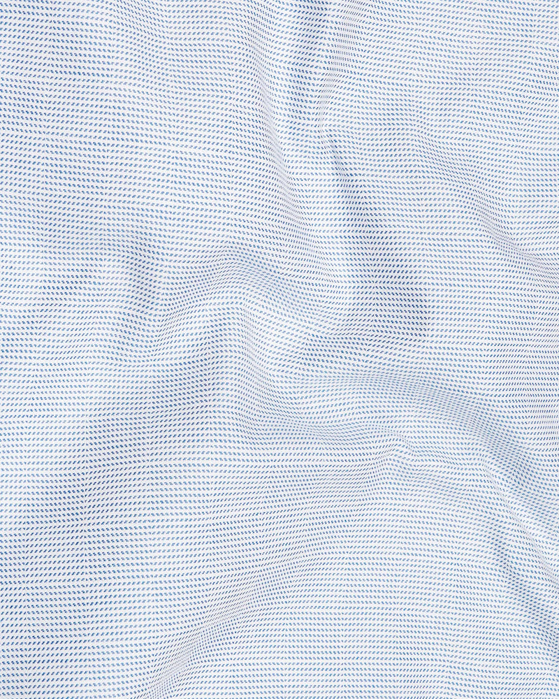 Ship Cove Blue and White Dobby Textured Premium Giza Cotton Shirt