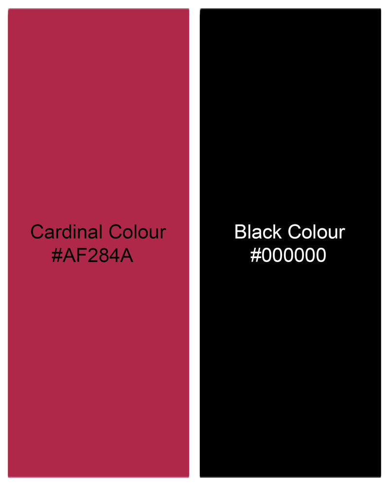 Cardinal Maroon with Black Gingham Checkered Twill Premium Cotton Shirt