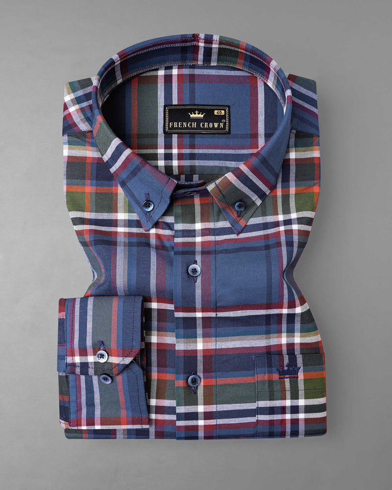 Wedgewood Blue Plaid Royal Oxford Shirt
