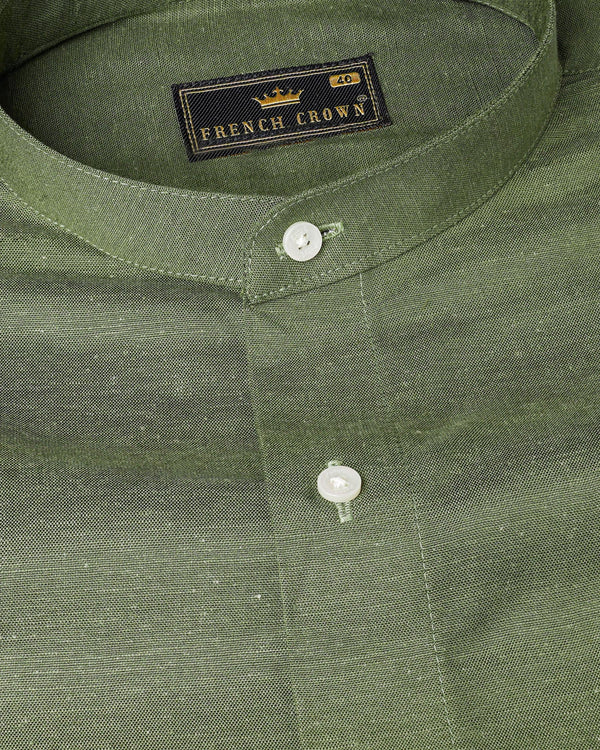 Highland Green Luxurious Linen Shirt