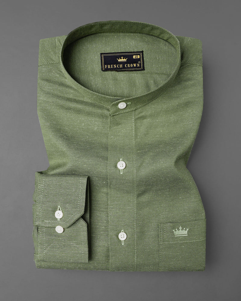 Highland Green Luxurious Linen Shirt
