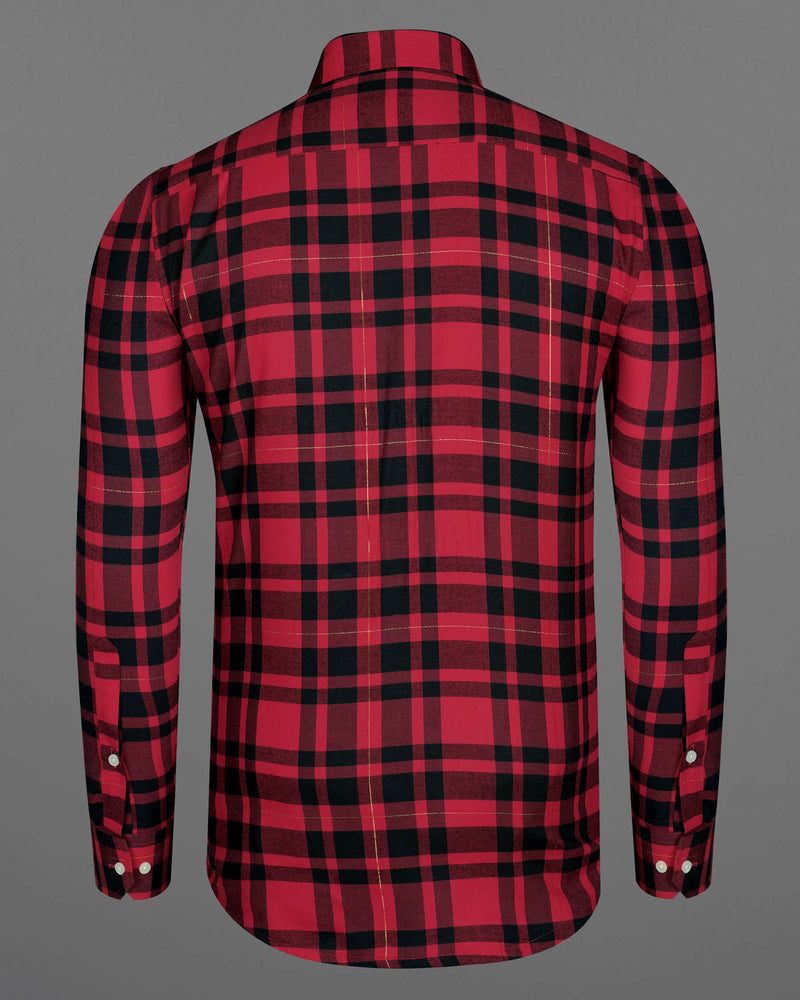 Vivid Auburn Red Plaid Flannel Premium Cotton Shirt