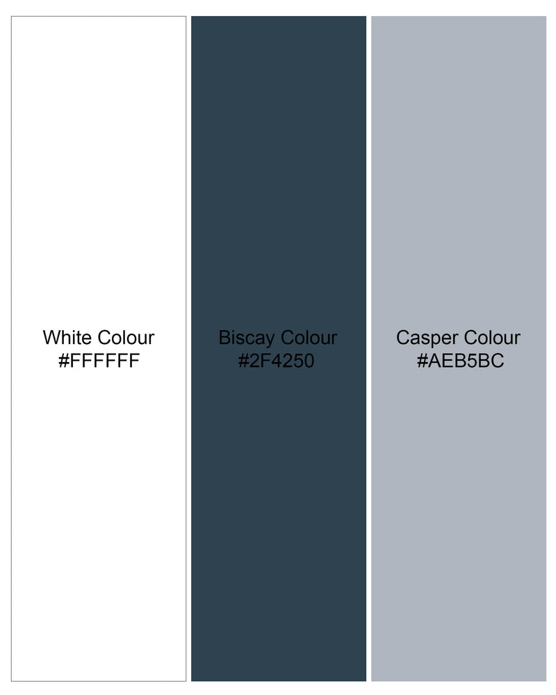 Bright White With Casper Gray Striped Super Soft Premium Cotton Shirt