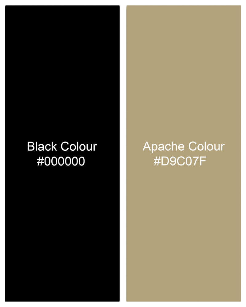 Jade Black with Apache Yellow Pin Striped Super Soft Premium Cotton Shirt