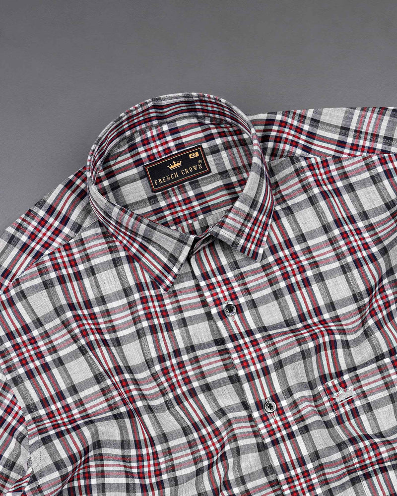 Pale Slate Gray with Tabasco Red Plaid Chambray Premium Cotton Shirt 7988-BLK-38,7988-BLK-H-38,7988-BLK-39,7988-BLK-H-39,7988-BLK-40,7988-BLK-H-40,7988-BLK-42,7988-BLK-H-42,7988-BLK-44,7988-BLK-H-44,7988-BLK-46,7988-BLK-H-46,7988-BLK-48,7988-BLK-H-48,7988-BLK-50,7988-BLK-H-50,7988-BLK-52,7988-BLK-H-52