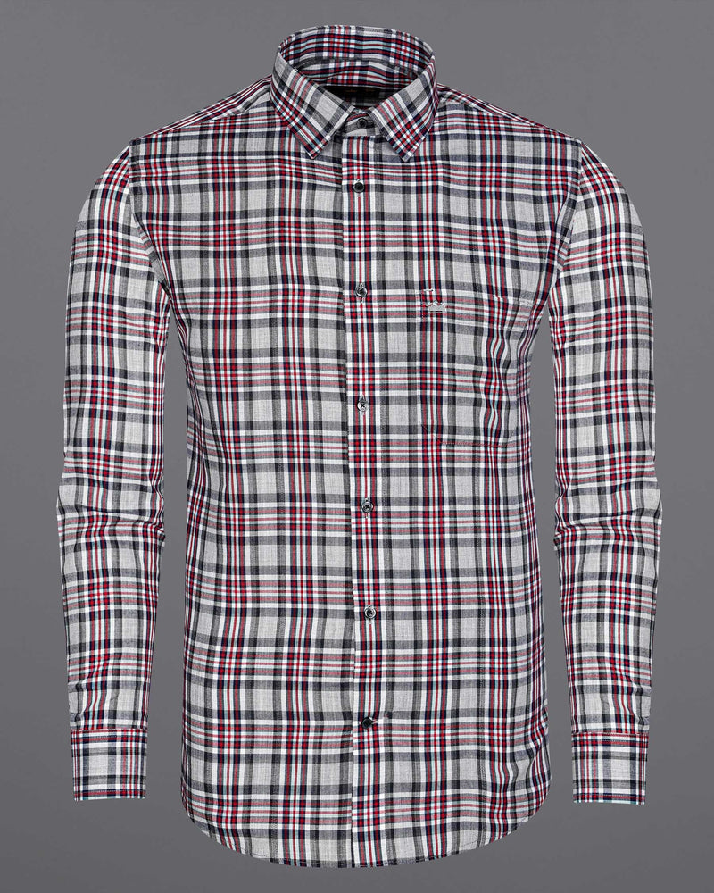 Pale Slate Gray with Tabasco Red Plaid Chambray Premium Cotton Shirt 7988-BLK-38,7988-BLK-H-38,7988-BLK-39,7988-BLK-H-39,7988-BLK-40,7988-BLK-H-40,7988-BLK-42,7988-BLK-H-42,7988-BLK-44,7988-BLK-H-44,7988-BLK-46,7988-BLK-H-46,7988-BLK-48,7988-BLK-H-48,7988-BLK-50,7988-BLK-H-50,7988-BLK-52,7988-BLK-H-52