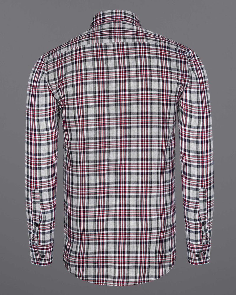 Pale Slate Gray with Tabasco Red Plaid Chambray Premium Cotton Shirt 7988-BLK-38,7988-BLK-H-38,7988-BLK-39,7988-BLK-H-39,7988-BLK-40,7988-BLK-H-40,7988-BLK-42,7988-BLK-H-42,7988-BLK-44,7988-BLK-H-44,7988-BLK-46,7988-BLK-H-46,7988-BLK-48,7988-BLK-H-48,7988-BLK-50,7988-BLK-H-50,7988-BLK-52,7988-BLK-H-52