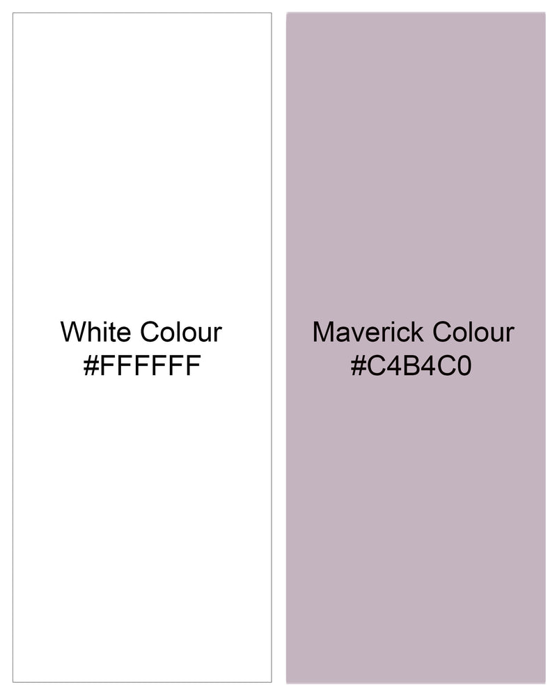 Bright White and Maverick Pink Twill Pinstriped Premium Cotton Shirt