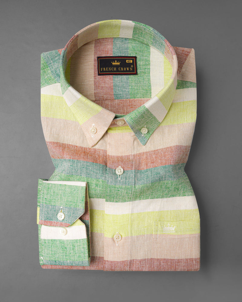 Mint Julep Light Yellow with Oriental Baby Pink Multicolour Striped Luxurious Linen Shirt 7997-BD-38,7997-BD-H-38,7997-BD-39,7997-BD-H-39,7997-BD-40,7997-BD-H-40,7997-BD-42,7997-BD-H-42,7997-BD-44,7997-BD-H-44,7997-BD-46,7997-BD-H-46,7997-BD-48,7997-BD-H-48,7997-BD-50,7997-BD-H-50,7997-BD-52,7997-BD-H-52