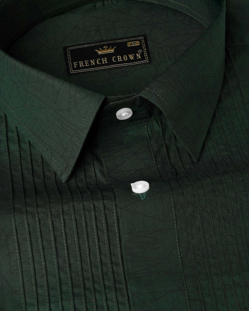 Seaweed Dark Green Snake Pleated Premium Cotton Tuxedo Shirt 8005-TXD-38,8005-TXD-H-38,8005-TXD-39,8005-TXD-H-39,8005-TXD-40,8005-TXD-H-40,8005-TXD-42,8005-TXD-H-42,8005-TXD-44,8005-TXD-H-44,8005-TXD-46,8005-TXD-H-46,8005-TXD-48,8005-TXD-H-48,8005-TXD-50,8005-TXD-H-50,8005-TXD-52,8005-TXD-H-52