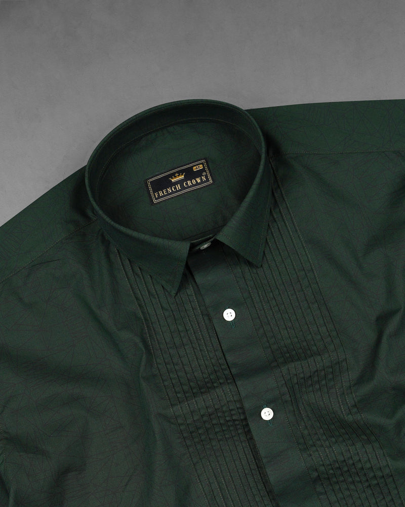 Seaweed Dark Green Snake Pleated Premium Cotton Tuxedo Shirt 8005-TXD-38,8005-TXD-H-38,8005-TXD-39,8005-TXD-H-39,8005-TXD-40,8005-TXD-H-40,8005-TXD-42,8005-TXD-H-42,8005-TXD-44,8005-TXD-H-44,8005-TXD-46,8005-TXD-H-46,8005-TXD-48,8005-TXD-H-48,8005-TXD-50,8005-TXD-H-50,8005-TXD-52,8005-TXD-H-52