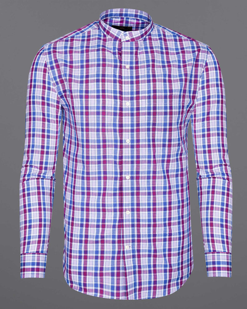 Fandango Purple and Cerulean Blue Plaid Premium Cotton Shirt  8025-M-38,8025-M-H-38,8025-M-39,8025-M-H-39,8025-M-40,8025-M-H-40,8025-M-42,8025-M-H-42,8025-M-44,8025-M-H-44,8025-M-46,8025-M-H-46,8025-M-48,8025-M-H-48,8025-M-50,8025-M-H-50,8025-M-52,8025-M-H-52