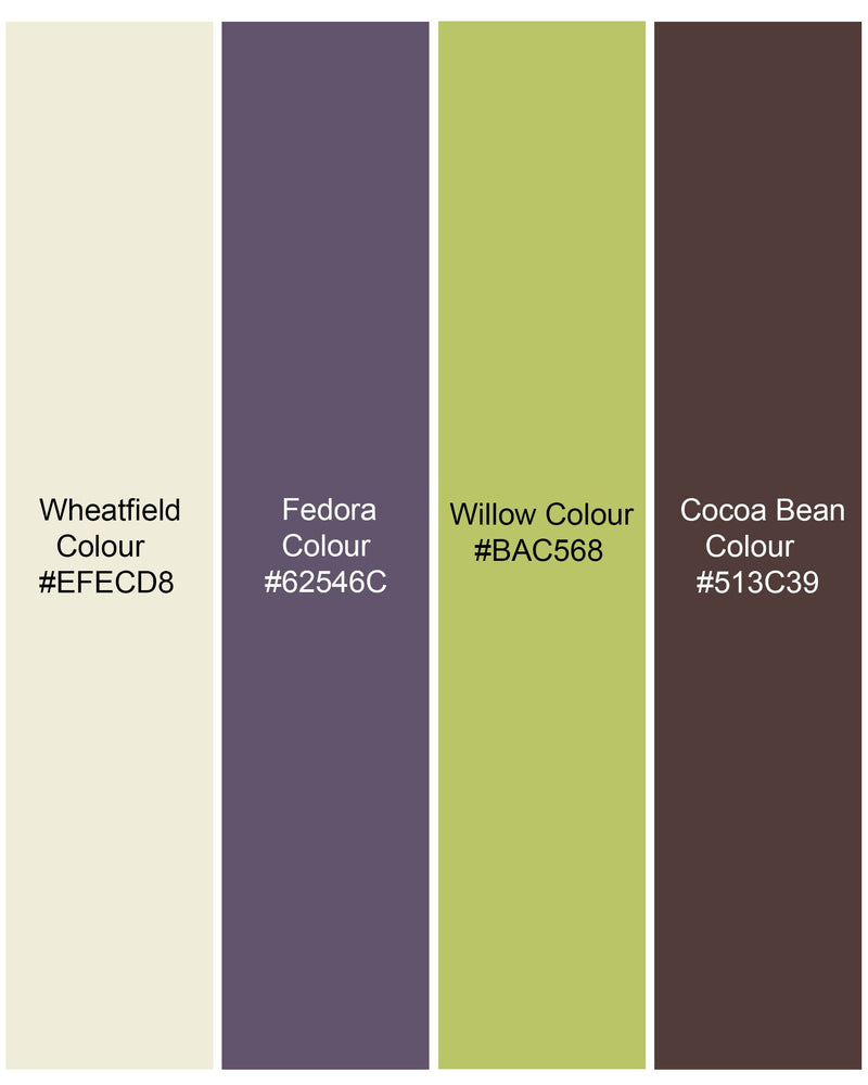 Wheatfield Beige Multicolour Leaves Printed Luxurious Linen Shirt