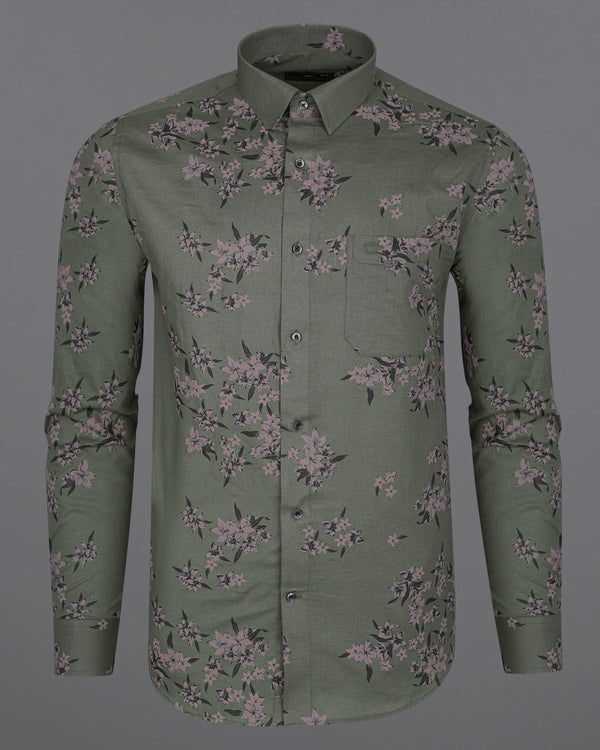 Fuscous Green With Floral Printed Luxurious Linen Shirt 8074-BLK-38,8074-BLK-38,8074-BLK-39,8074-BLK-39,8074-BLK-40,8074-BLK-40,8074-BLK-42,8074-BLK-42,8074-BLK-44,8074-BLK-44,8074-BLK-46,8074-BLK-46,8074-BLK-48,8074-BLK-48,8074-BLK-50,8074-BLK-50,8074-BLK-52,8074-BLK-52