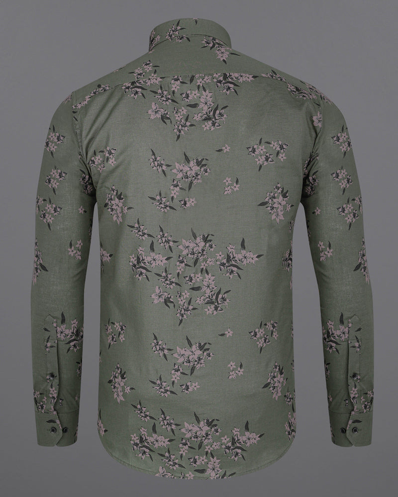 Fuscous Green With Floral Printed Luxurious Linen Shirt 8074-BLK-38,8074-BLK-38,8074-BLK-39,8074-BLK-39,8074-BLK-40,8074-BLK-40,8074-BLK-42,8074-BLK-42,8074-BLK-44,8074-BLK-44,8074-BLK-46,8074-BLK-46,8074-BLK-48,8074-BLK-48,8074-BLK-50,8074-BLK-50,8074-BLK-52,8074-BLK-52