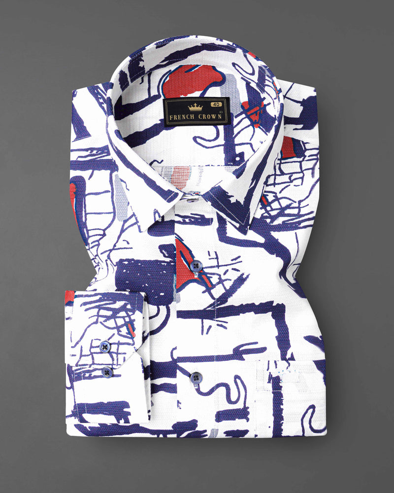 Bright White with Paris Navy Blue Abstract Printed Dobby Textured Premium Giza Cotton Shirt 8080-BLE-38,8080-BLE-H-38,8080-BLE-39,8080-BLE-H-39,8080-BLE-40,8080-BLE-H-40,8080-BLE-42,8080-BLE-H-42,8080-BLE-44,8080-BLE-H-44,8080-BLE-46,8080-BLE-H-46,8080-BLE-48,8080-BLE-H-48,8080-BLE-50,8080-BLE-H-50,8080-BLE-52,8080-BLE-H-52