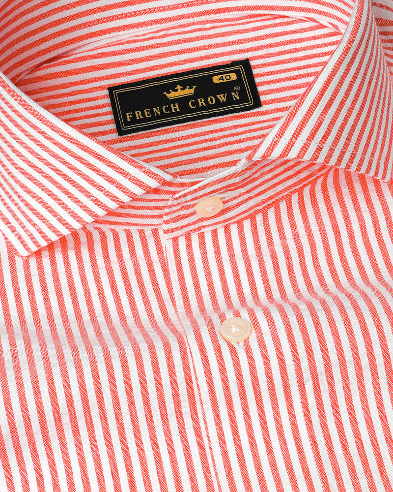 Bright White with Valencia Red Striped Seersucker Giza Cotton Shirt 8081-CA-38,8081-CA-H-38,8081-CA-39,8081-CA-H-39,8081-CA-40,8081-CA-H-40,8081-CA-42,8081-CA-H-42,8081-CA-44,8081-CA-H-44,8081-CA-46,8081-CA-H-46,8081-CA-48,8081-CA-H-48,8081-CA-50,8081-CA-H-50,8081-CA-52,8081-CA-H-52