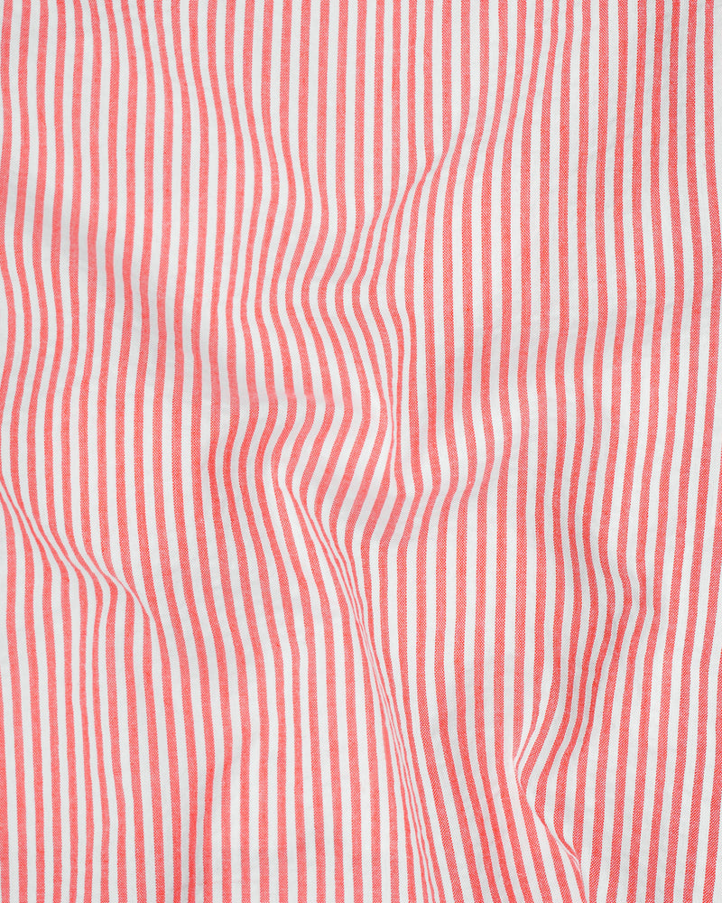 Bright White with Valencia Red Striped Seersucker Giza Cotton Shirt 8081-CA-38,8081-CA-H-38,8081-CA-39,8081-CA-H-39,8081-CA-40,8081-CA-H-40,8081-CA-42,8081-CA-H-42,8081-CA-44,8081-CA-H-44,8081-CA-46,8081-CA-H-46,8081-CA-48,8081-CA-H-48,8081-CA-50,8081-CA-H-50,8081-CA-52,8081-CA-H-52