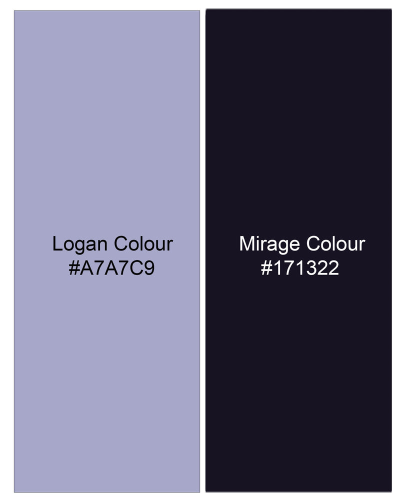 Logan Blue with Mirage Navy Blue Two Tone Printed Premium Cotton Shirt