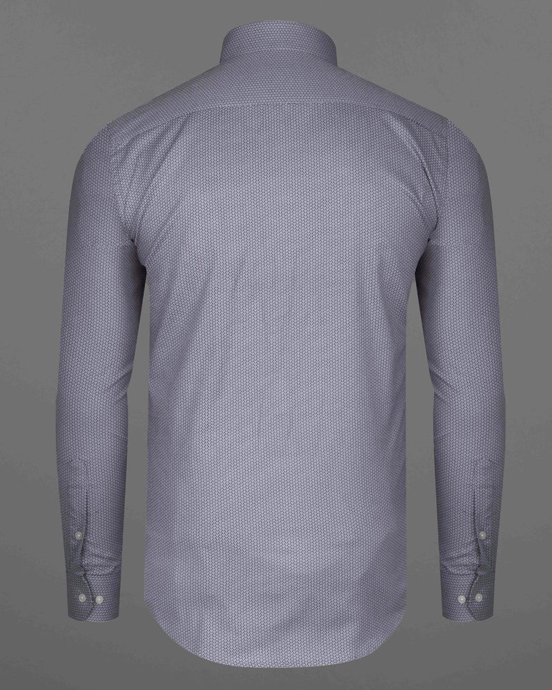 Manatee Gray Isometric Printed Royal Oxford Shirt