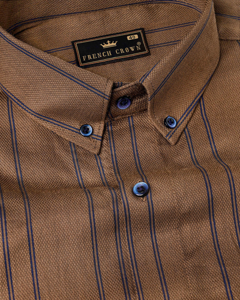  Potter Clay Brown with Ebony Clay Navy Blue Striped Dobby Textured Premium Giza Cotton Shirt 8097-BD-BLE-38, 8097-BD-BLE-H-38, 8097-BD-BLE-39, 8097-BD-BLE-H-39, 8097-BD-BLE-40, 8097-BD-BLE-H-40, 8097-BD-BLE-42, 8097-BD-BLE-H-42, 8097-BD-BLE-44, 8097-BD-BLE-H-44, 8097-BD-BLE-46, 8097-BD-BLE-H-46, 8097-BD-BLE-48, 8097-BD-BLE-H-48, 8097-BD-BLE-50, 8097-BD-BLE-H-50, 8097-BD-BLE-52, 8097-BD-BLE-H-52