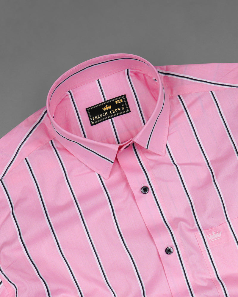 Pastel Pink with Black and White Striped Premium Cotton Shirt 8102-BLK-38, 8102-BLK-H-38, 8102-BLK-39, 8102-BLK-H-39, 8102-BLK-40, 8102-BLK-H-40, 8102-BLK-42, 8102-BLK-H-42, 8102-BLK-44, 8102-BLK-H-44, 8102-BLK-46, 8102-BLK-H-46, 8102-BLK-48, 8102-BLK-H-48, 8102-BLK-50, 8102-BLK-H-50, 8102-BLK-52, 8102-BLK-H-52