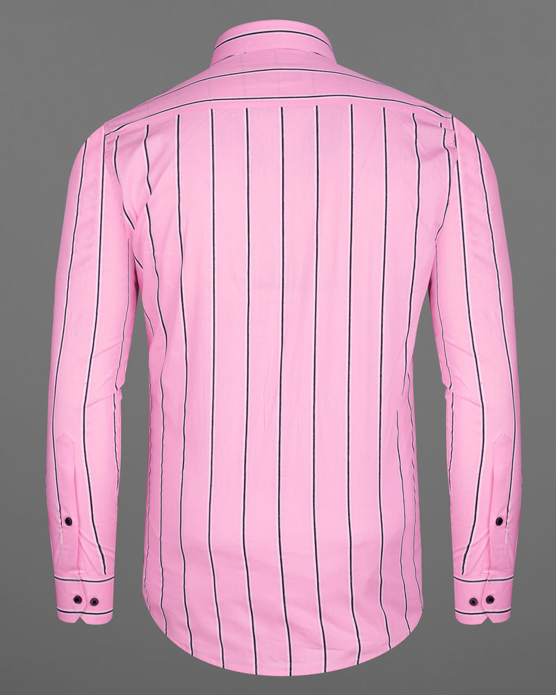 Pastel Pink with Black and White Striped Premium Cotton Shirt 8102-BLK-38, 8102-BLK-H-38, 8102-BLK-39, 8102-BLK-H-39, 8102-BLK-40, 8102-BLK-H-40, 8102-BLK-42, 8102-BLK-H-42, 8102-BLK-44, 8102-BLK-H-44, 8102-BLK-46, 8102-BLK-H-46, 8102-BLK-48, 8102-BLK-H-48, 8102-BLK-50, 8102-BLK-H-50, 8102-BLK-52, 8102-BLK-H-52