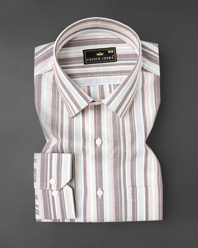 Oyster Gray with Hurricane Brown Multicolour Striped Premium Cotton Shirt 8135-38, 8135-H-38, 8135-39, 8135-H-39, 8135-40, 8135-H-40, 8135-42, 8135-H-42, 8135-44, 8135-H-44, 8135-46, 8135-H-46, 8135-48, 8135-H-48, 8135-50, 8135-H-50, 8135-52, 8135-H-52