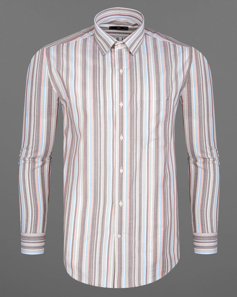 Oyster Gray with Hurricane Brown Multicolour Striped Premium Cotton Shirt 8135-38, 8135-H-38, 8135-39, 8135-H-39, 8135-40, 8135-H-40, 8135-42, 8135-H-42, 8135-44, 8135-H-44, 8135-46, 8135-H-46, 8135-48, 8135-H-48, 8135-50, 8135-H-50, 8135-52, 8135-H-52