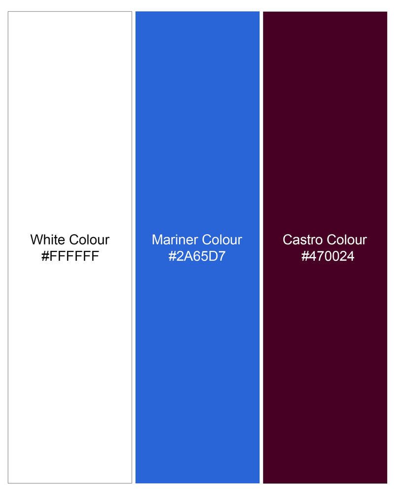 Mariner Blue and Pink Multicolour Striped Premium Cotton Designer Shirt