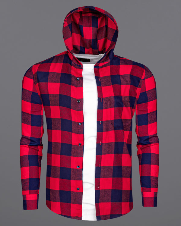 Monza Red with Mirage Blue Checked Hoodie Flannel Shirt 8187-HD-BLE-38, 8187-HD-BLE-H-38, 8187-HD-BLE-39, 8187-HD-BLE-H-39, 8187-HD-BLE-40, 8187-HD-BLE-H-40, 8187-HD-BLE-42, 8187-HD-BLE-H-42, 8187-HD-BLE-44, 8187-HD-BLE-H-44, 8187-HD-BLE-46, 8187-HD-BLE-H-46, 8187-HD-BLE-48, 8187-HD-BLE-H-48, 8187-HD-BLE-50, 8187-HD-BLE-H-50, 8187-HD-BLE-52, 8187-HD-BLE-H-52