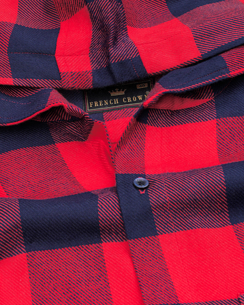Monza Red with Mirage Blue Checked Hoodie Flannel Shirt 8187-HD-BLE-38, 8187-HD-BLE-H-38, 8187-HD-BLE-39, 8187-HD-BLE-H-39, 8187-HD-BLE-40, 8187-HD-BLE-H-40, 8187-HD-BLE-42, 8187-HD-BLE-H-42, 8187-HD-BLE-44, 8187-HD-BLE-H-44, 8187-HD-BLE-46, 8187-HD-BLE-H-46, 8187-HD-BLE-48, 8187-HD-BLE-H-48, 8187-HD-BLE-50, 8187-HD-BLE-H-50, 8187-HD-BLE-52, 8187-HD-BLE-H-52