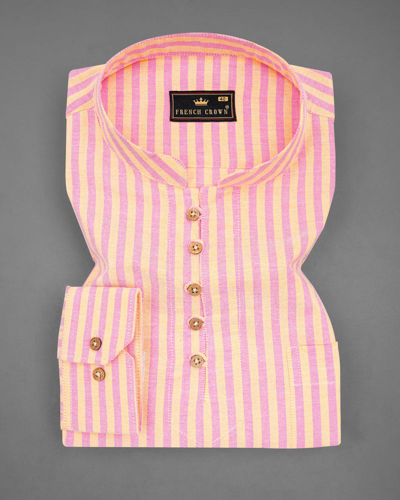 Marzipan Yellow and Pastel Pink Striped Royal Oxford Kurta Shirt 8201-KS -38,8201-KS -H-38,8201-KS -39,8201-KS -H-39,8201-KS -40,8201-KS -H-40,8201-KS -42,8201-KS -H-42,8201-KS -44,8201-KS -H-44,8201-KS -46,8201-KS -H-46,8201-KS -48,8201-KS -H-48,8201-KS -50,8201-KS -H-50,8201-KS -52,8201-KS -H-52