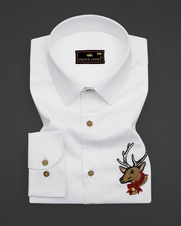 Bright White Deer Embroidered Super Soft Premium Cotton Shirt 8227-CB-P491-38,8227-CB-P491-H-38,8227-CB-P491-39,8227-CB-P491-H-39,8227-CB-P491-40,8227-CB-P491-H-40,8227-CB-P491-42,8227-CB-P491-H-42,8227-CB-P491-44,8227-CB-P491-H-44,8227-CB-P491-46,8227-CB-P491-H-46,8227-CB-P491-48,8227-CB-P491-H-48,8227-CB-P491-50,8227-CB-P491-H-50,8227-CB-P491-52,8227-CB-P491-H-52