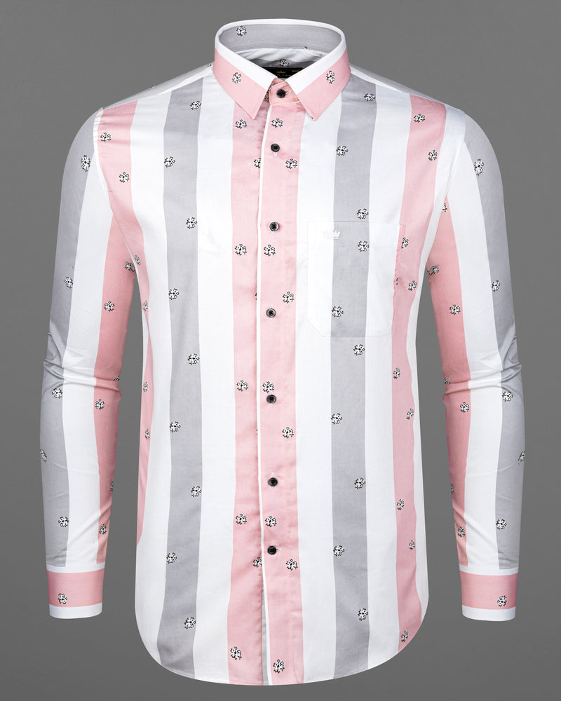 Bright White with Spun Pearl Gray and Cavern Pink Striped Super Soft Premium Cotton Shirt 8253-BLK-38, 8253-BLK-H-38, 8253-BLK-39, 8253-BLK-H-39, 8253-BLK-40, 8253-BLK-H-40, 8253-BLK-42, 8253-BLK-H-42, 8253-BLK-44, 8253-BLK-H-44, 8253-BLK-46, 8253-BLK-H-46, 8253-BLK-48, 8253-BLK-H-48, 8253-BLK-50, 8253-BLK-H-50, 8253-BLK-52, 8253-BLK-H-52