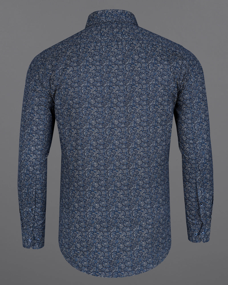 Mirage Navy Blue with Gainsboro Brown Paisley Printed Super Soft Premium Cotton Shirt 8410-BLE-38, 8410-BLE-H-38, 8410-BLE-39,8410-BLE-H-39, 8410-BLE-40, 8410-BLE-H-40, 8410-BLE-42, 8410-BLE-H-42, 8410-BLE-44, 8410-BLE-H-44, 8410-BLE-46, 8410-BLE-H-46, 8410-BLE-48, 8410-BLE-H-48, 8410-BLE-50, 8410-BLE-H-50, 8410-BLE-52, 8410-BLE-H-52